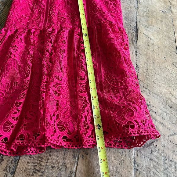 NWT ML Monique Lhuillier Lace Midi Red 
Trumpet Dress|size 8. - Picture 11 of 12